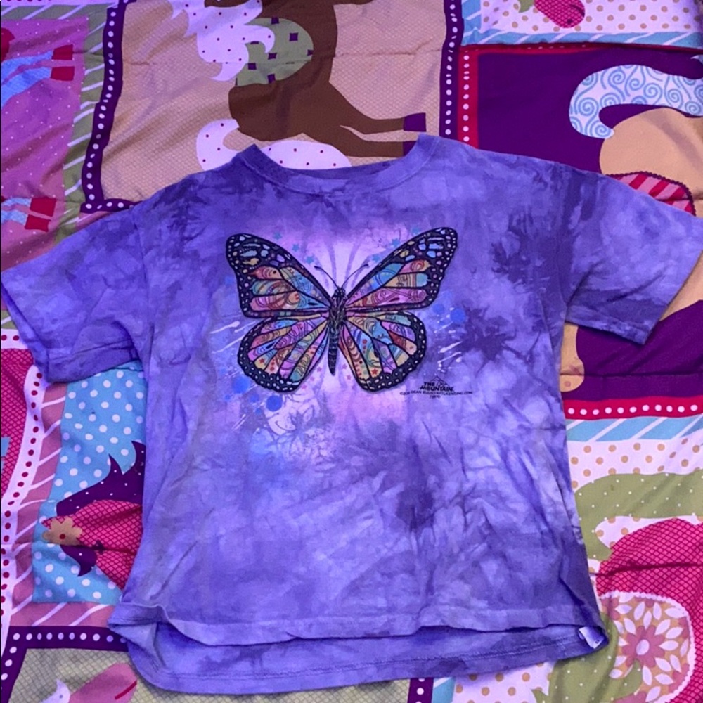 A tie die butterfly tee